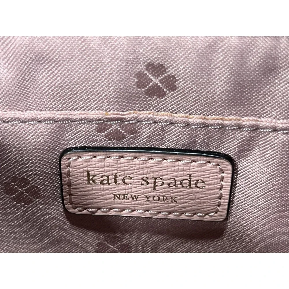 Kate Spade New York Wristlet Pouch Wallet Black, Pink Interior